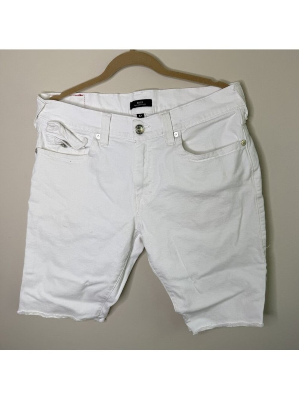 True Religion Ricky Relaxed Shorts Straight White